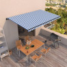 Toldo retrátil manual 500x350 cm azul e branco 1