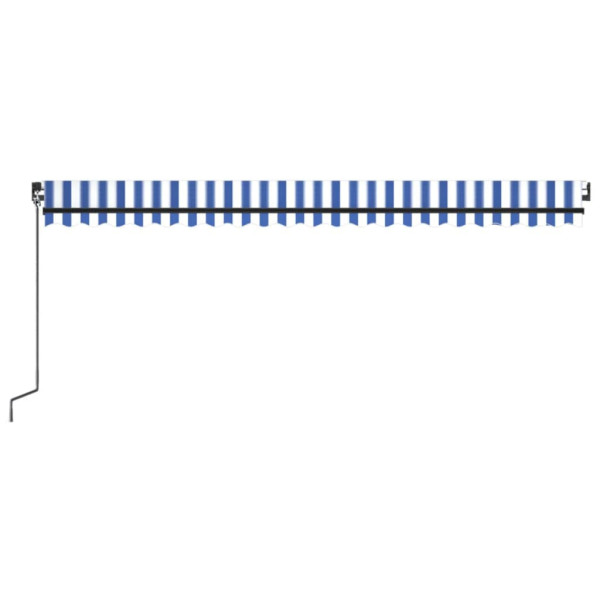 Toldo retráctil manual azul y blanco 500x350 cm M 4