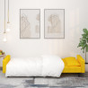 Sofá cama de 2 plazas con dos almohadas terciopelo amarillo 3