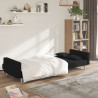 Sofá cama de 2 plazas con dos almohadas tela negro 3