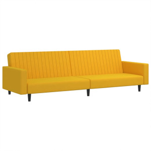 Sofá-cama de 2 lugares veludo amarelo H