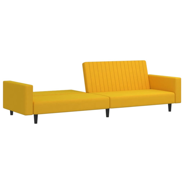 Sofá-cama de 2 lugares veludo amarelo M 4