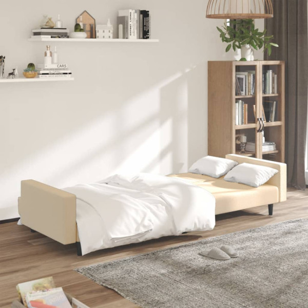 Sofá cama de 2 plazas terciopelo color crema M 3