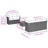 Set de muebles de jardín 6 pzas y cojines ratán sintético gris 3
