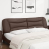Cabecero de cama acolchado cuero sintético marrón 200 cm 3