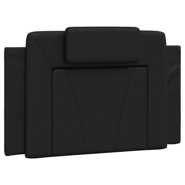 Cabecero de cama acolchado cuero sintético negro 80 cm M 2