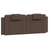 Cabecero de cama acolchado cuero sintético marrón 120 cm 2