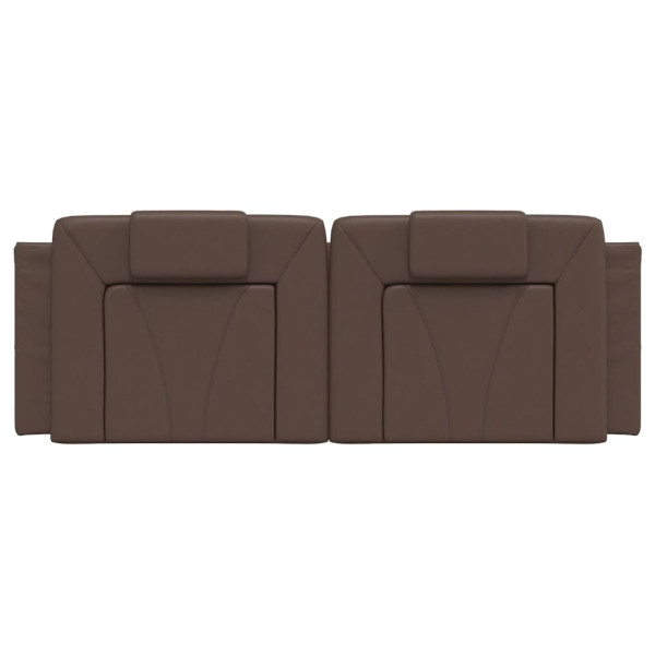 Almofadão de cabeceira 120 cm couro artificial castanho M 5