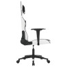 Silla gaming de masaje cuero sintético blanco y negro 4