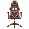 Silla gaming de masaje cuero sintético negro y naranja 3