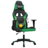 Silla gaming de masaje cuero sintético negro y verde 5