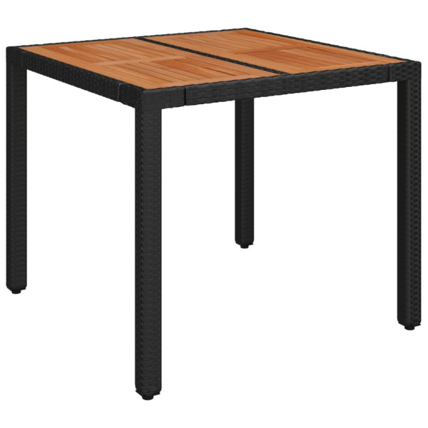 3 pcs conjunto de bistrô com almofadões vime PE preto M 4