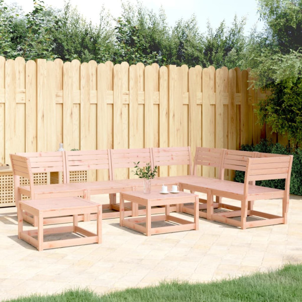 Juego de muebles de jardín 7 pzas madera maciza abeto Douglas D