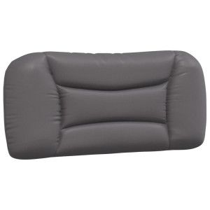 Cabecero de cama acolchado cuero sintético gris 80 cm H
