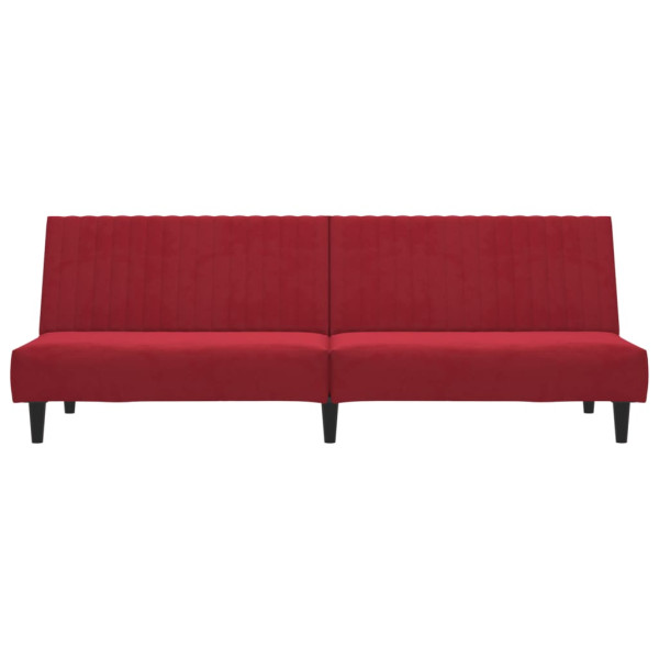 Sofá cama de 2 plazas terciopelo color vino tinto M 5