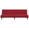 Sofá cama de 2 plazas terciopelo color vino tinto 5
