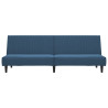 Sofá-cama de 2 lugares veludo azul 4