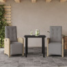 Sillas y mesita de jardín 3 piezas ratán sintético cojín beige 1