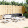 Set muebles jardín 5 pzas con cojines madera maciza pino blanco 1