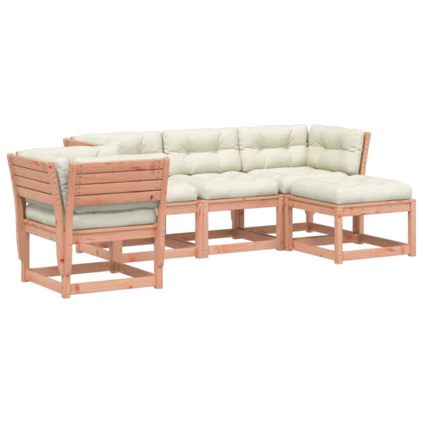 Juego de muebles jardín 5 pzas y cojines madera abeto Douglas M 2