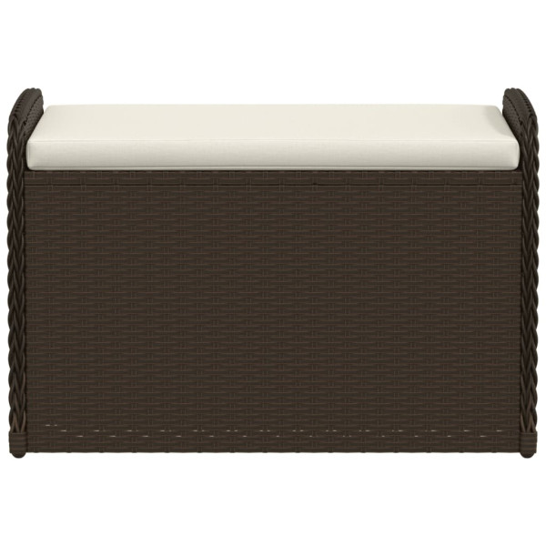 Banco de arrumação com almofadão 80x51x52 cm vime PE castanho M 4