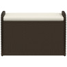 Banco de arrumação com almofadão 80x51x52 cm vime PE castanho 4