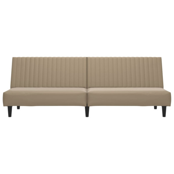 Sofá-cama de 2 lugares couro artificial cappuccino M 5
