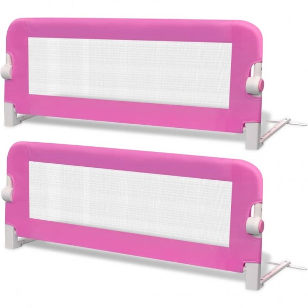 Barra de segurança para cama de criança 2 pcs 102x42 cm rosa M 2