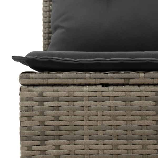6 pcs conjunto sofás de jardim com almofadões vime cinzento M 3