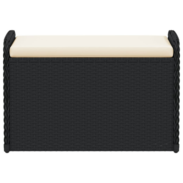 Banco de arrumação com almofadão 80x51x52 cm vime PE preto M 4