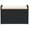Banco de arrumação com almofadão 80x51x52 cm vime PE preto 4