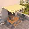 Toldo retrátil manual 500x300 cm amarelo e branco 1