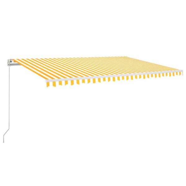 Toldo autom. LED e sensor de vento 500x300 cm amarelo/branco M 2