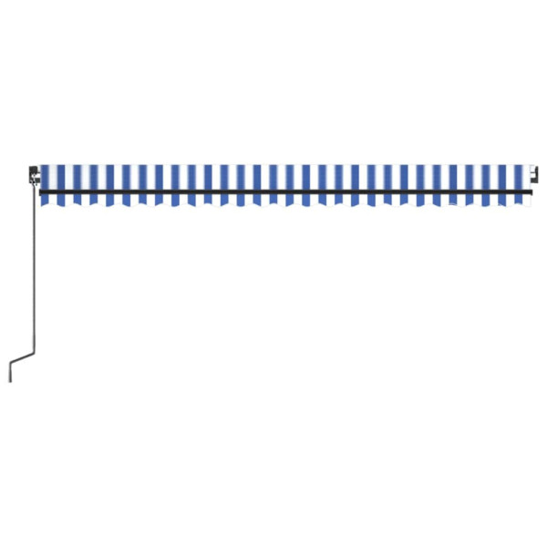 Toldo manual retráctil con LED azul y blanco 500x300 cm M 4