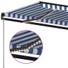 Toldo manual retráctil con LED azul y blanco 500x300 cm 5