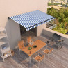 Toldo retráctil manual azul y blanco 400x350 cm 1