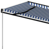 Toldo retrátil manual 400x350 cm azul e branco 5