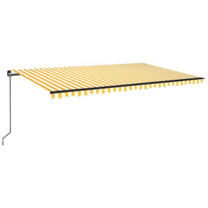 Toldo retrátil manual 500x350 cm amarelo e branco H