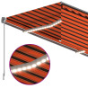 Toldo manual retráctil con persiana y LED naranja y marrón 4x3m 5