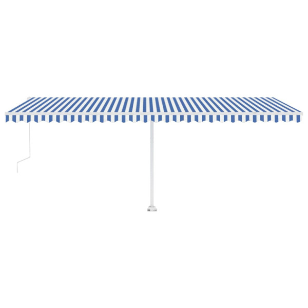 Toldo automático LED sensor de viento azul y blanco 600x300 cm M 5