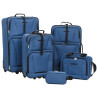 5 pcs conjunto malas de viagem tecido azul 1
