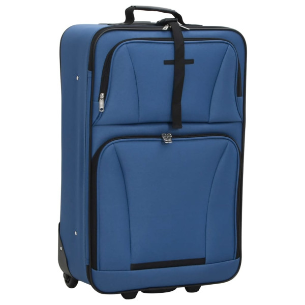 5 pcs conjunto malas de viagem tecido azul M 3