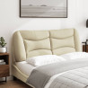 Cabecero de cama acolchado tela crema 120 cm 3