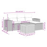 Set de muebles de jardín 5 pzas y cojines ratán sintético negro 3