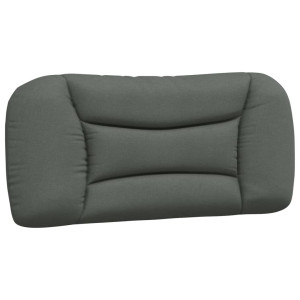 Cabecero de cama acolchado tela gris oscuro 80 cm H