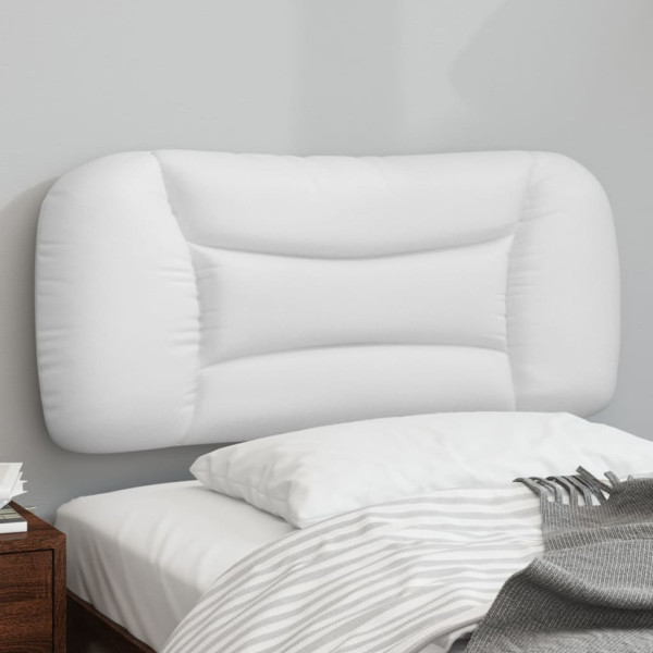 Cabecero de cama acolchado cuero sintético blanco 90 cm D