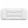 Cabecero de cama acolchado cuero sintético blanco 90 cm 5