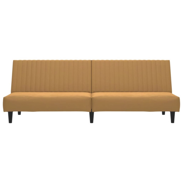 Sofá-cama de 2 lugares veludo castanho M 5