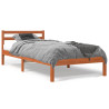 Estructura de cama madera maciza de pino marrón cera 90x200 cm 1