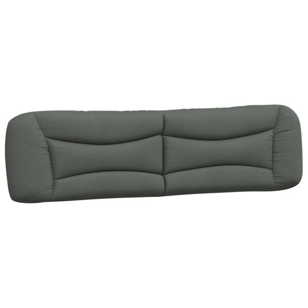 Cabecero de cama acolchado tela gris oscuro 200 cm M 2